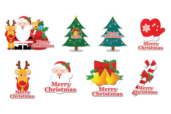 Download Set of Christmas Cartoons Items Vector - Christmas cartoons Collection