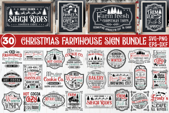 Download Farmhouse Christmas Sign SVG Bundle - Premium Resources