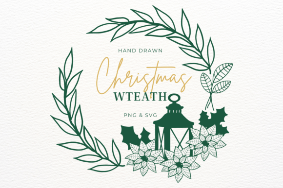Download Hand Drawn Christmas Wreath SVG &amp; PNG - Premium Resources
