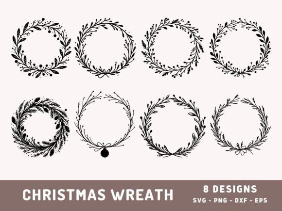 Download 8 Christmas Wreath Svg, Xmas Wreath Png - Christmas wreath svg Collection