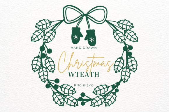 Download Hand Drawn Christmas Wreath SVG &amp; PNG - Christmas wreath svg Collection
