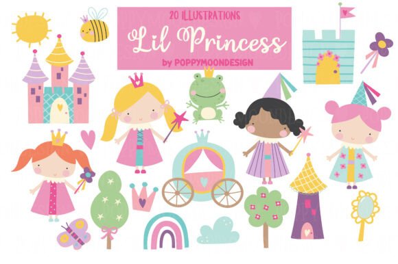 Download Lil Princess Clipart Set - Princess Collection