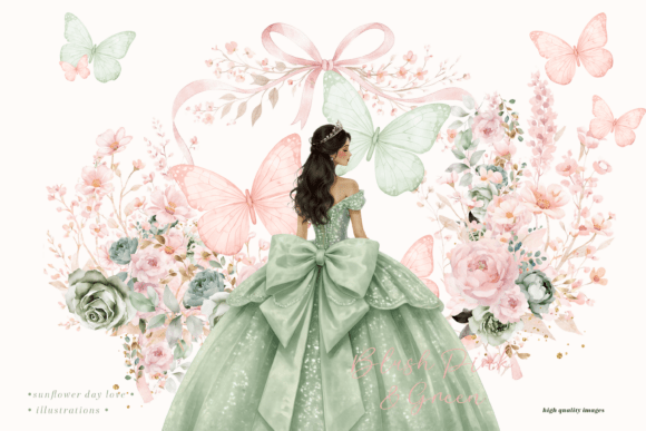 Download Sage Green Princess Wildflowers Clipart - Princess Collection